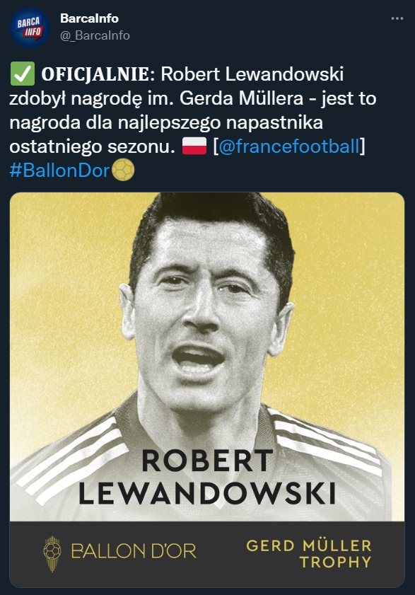 Lewandowski zdobywa SPECJALNĄ NAGRODĘ!